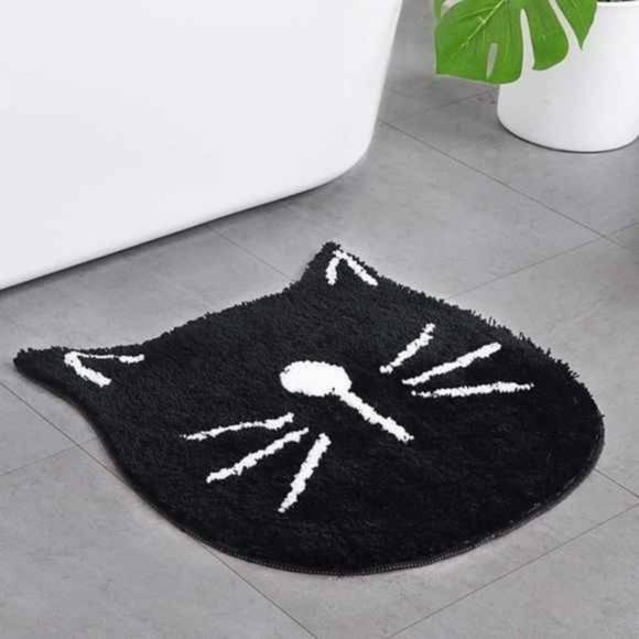 Microfiber Absorbent Bathroom Mat Cat Face NEW - Picture 5 of 7